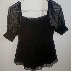 Black empire shirred blouse S Meraki